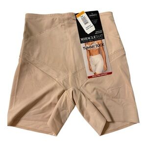 MiracleSuit Tummy Tuck Waistline Bike Short | Size Small Warm Beige